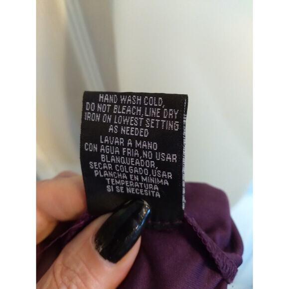 R&K Dress Purple Crocheted Ribbon Bell Sleeves Sz 10 Boho Fairy Festival - Picture 9 of 9